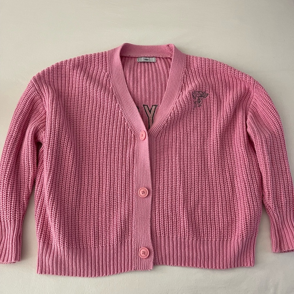 Pink button up sweater